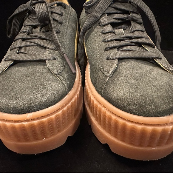 Rihanna Puma  Women's Platform Sneakers - Green and Yellow - Picture 6 of 9